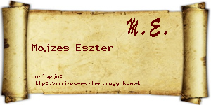 Mojzes Eszter névjegykártya